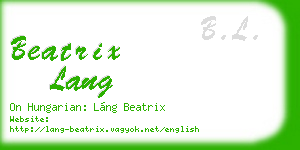 beatrix lang business card
